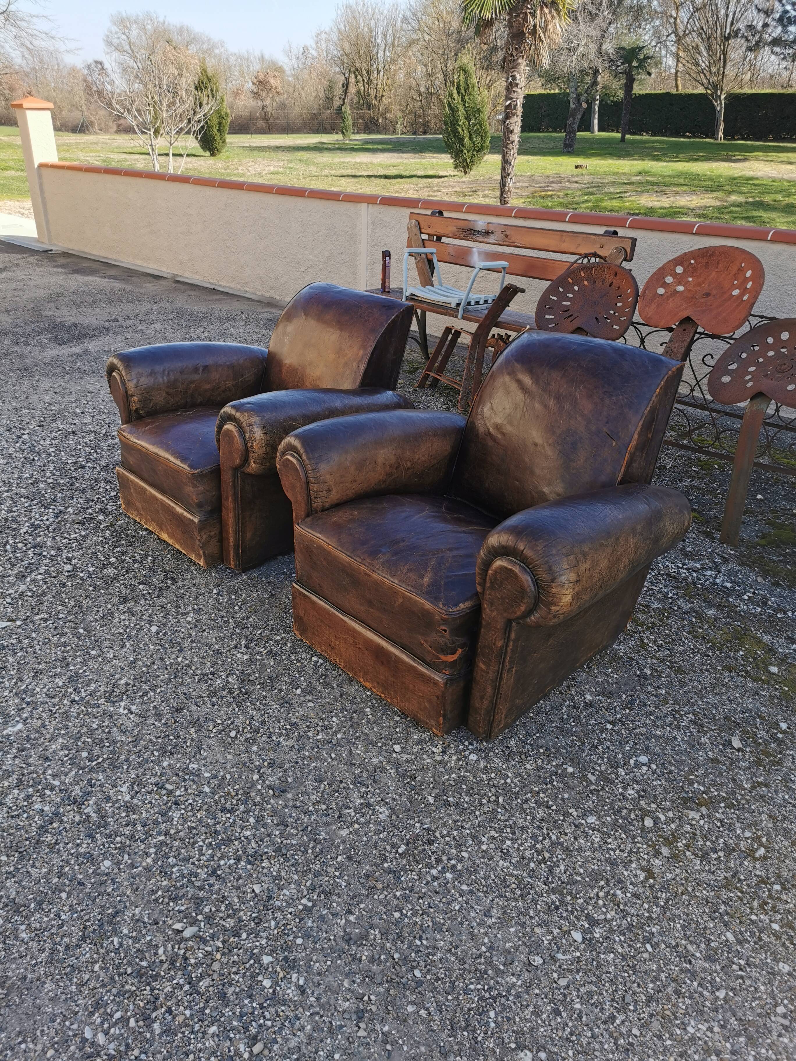 Pair of club chairs