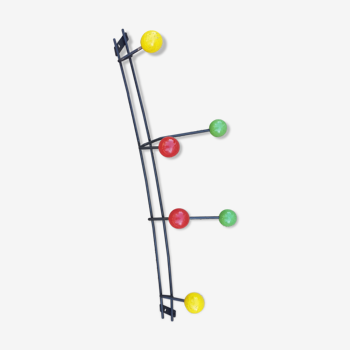 Metal patère coat rack and colored balls