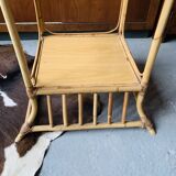 Vintage rattan and glass shelf