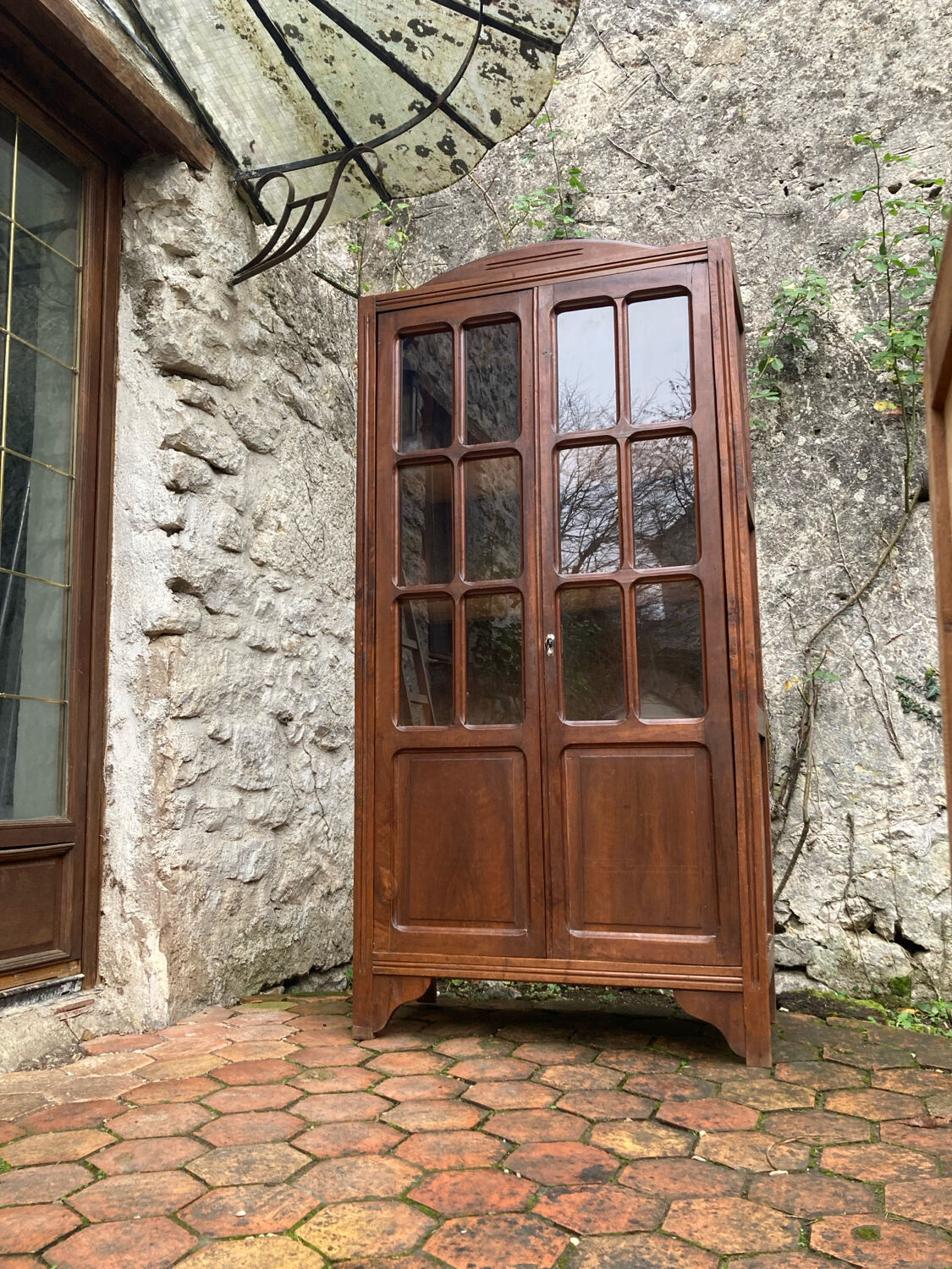 Vintage glass-fronted cabinet