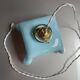 Suspension vintage opaline bleu