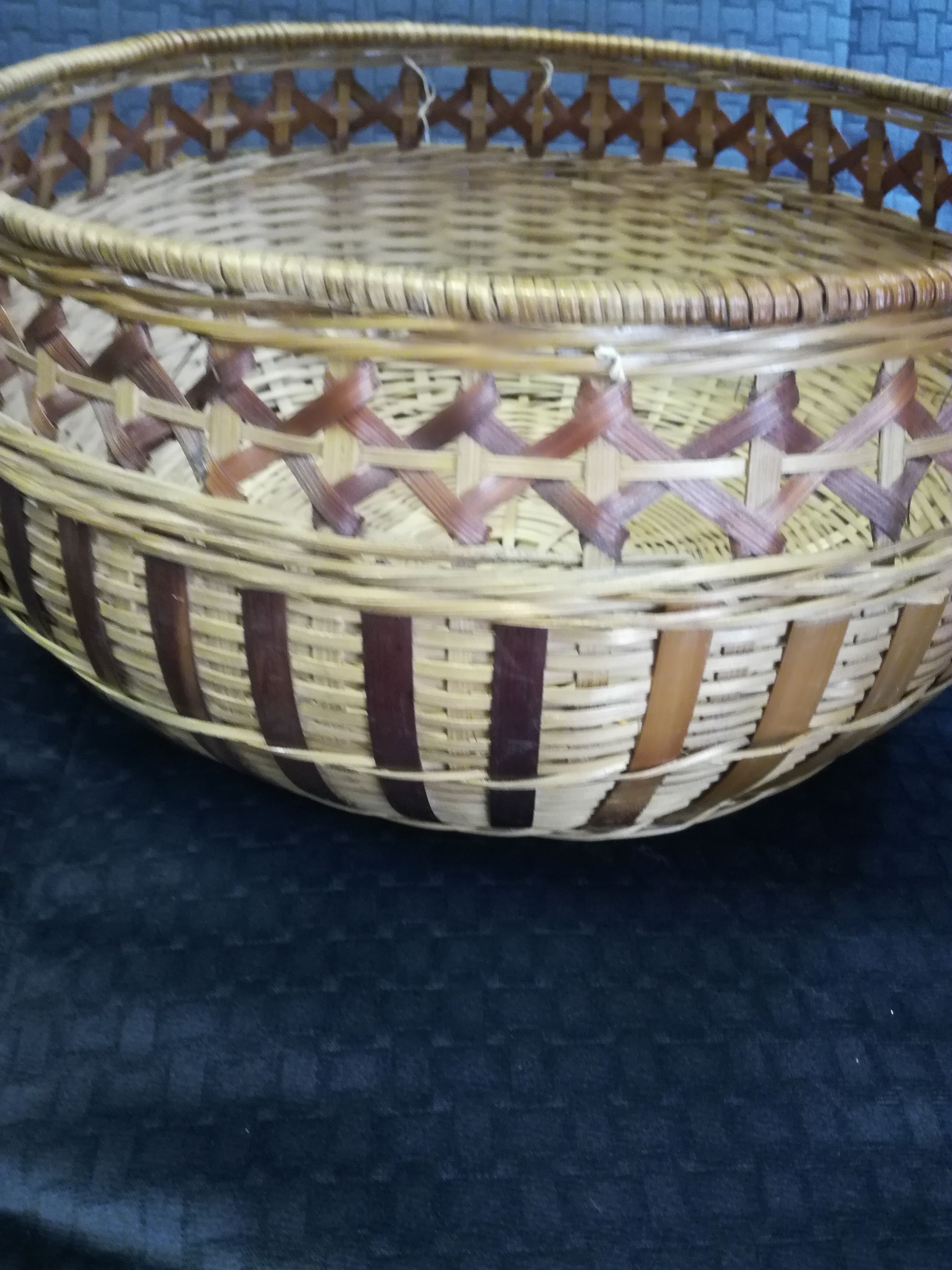 Rattan and woven bamboo basket