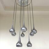 Modernist 9-Light Chandelier attributed to Angelo Brotto for Esperia, 1970s