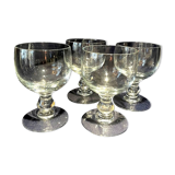 Suite de 4 verres a vin rouge a pied en cristal