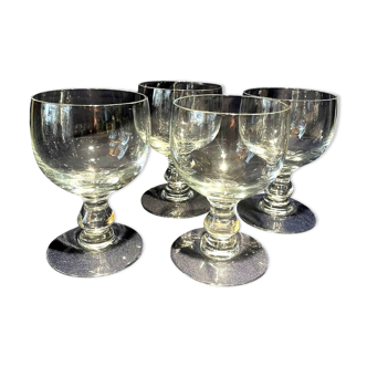 Set of 4 crystal stemmed red wine glasses