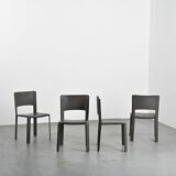 Set of four leather chairs for Cidue, circa 1970