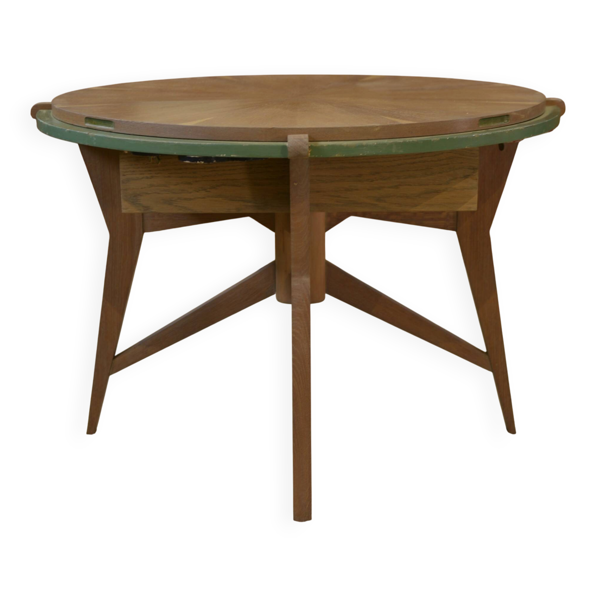 Table de jeux / guéridon en chêne 1940’s