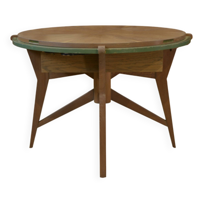Table de jeux / guéridon en chêne 1940’s