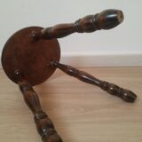 Vintage country turned wooden tripod stool