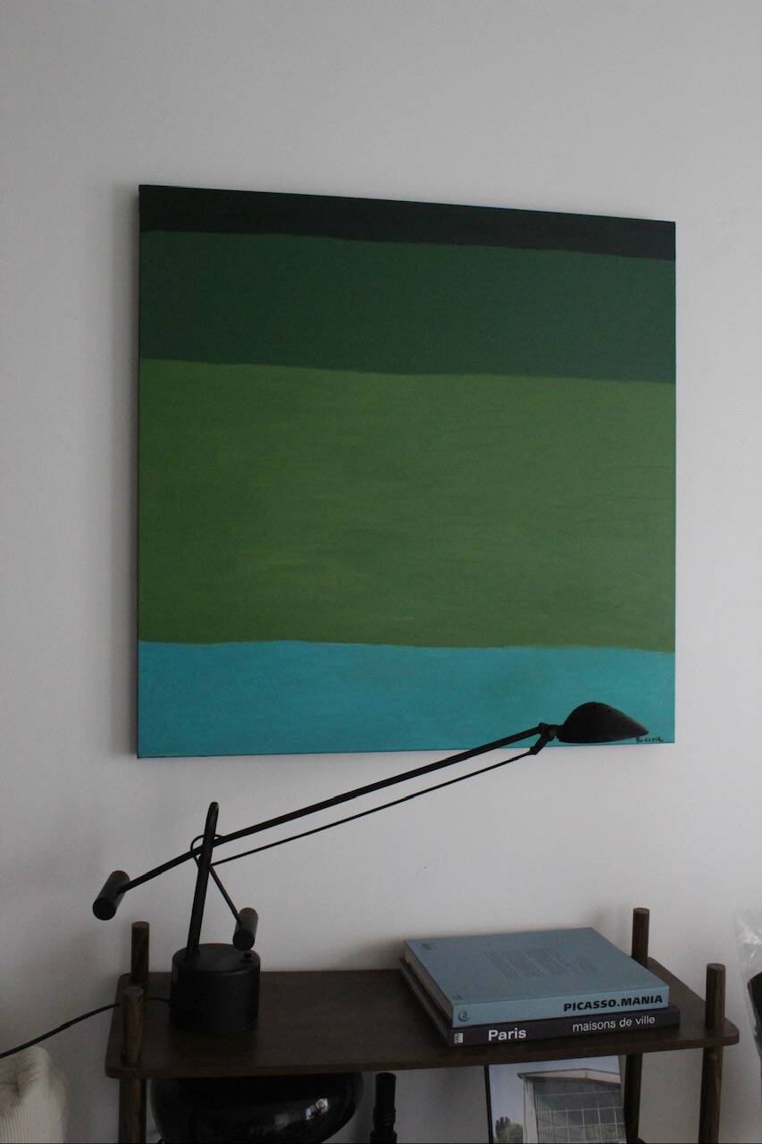 Abstract on canvas 100x100x4cm "Green Softness"
