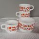 Set of 6 cups Arcopal model Scania - floral décor - vintage 1970