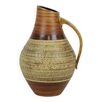 Vase en relief marron fait à la main dumler breiden höhr allemagne de l'ouest 326-30