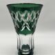Cut and lined green crystal vase from Val Saint-Lambert