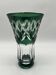 Cut and lined green crystal vase from Val Saint-Lambert