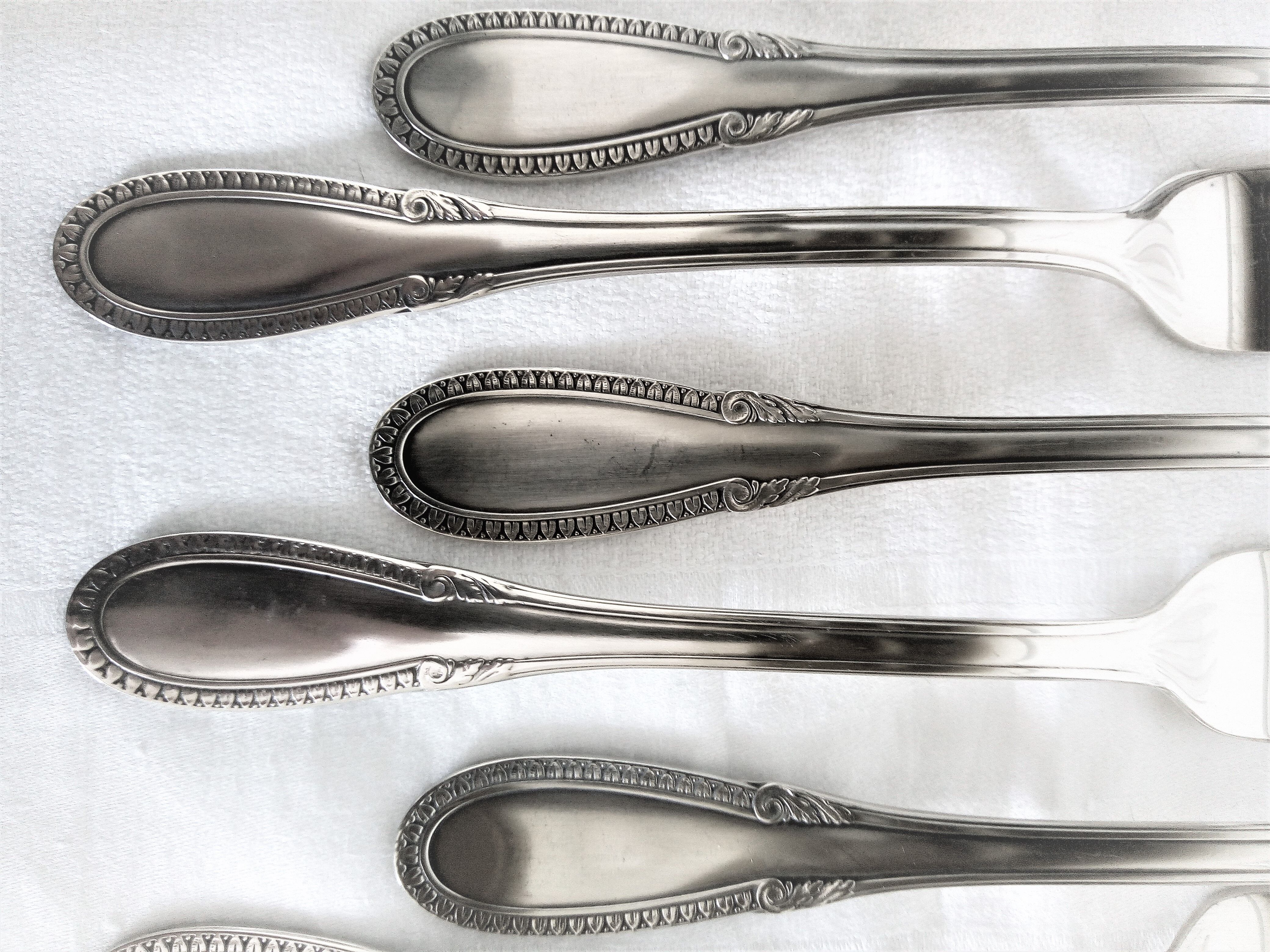 Baroque model silver metal cutlery service
