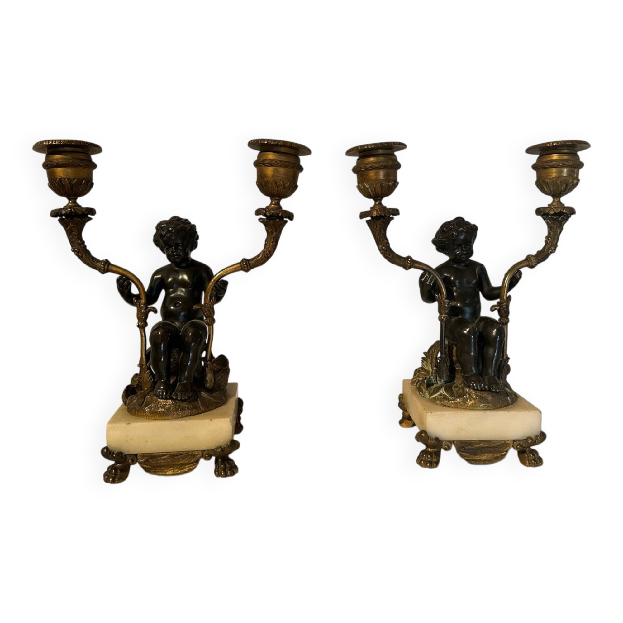 Paire de bougeoir, chandeliers en bronze