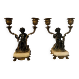 Paire de bougeoir, chandeliers en bronze