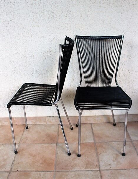 4 scoubidou chairs 60s