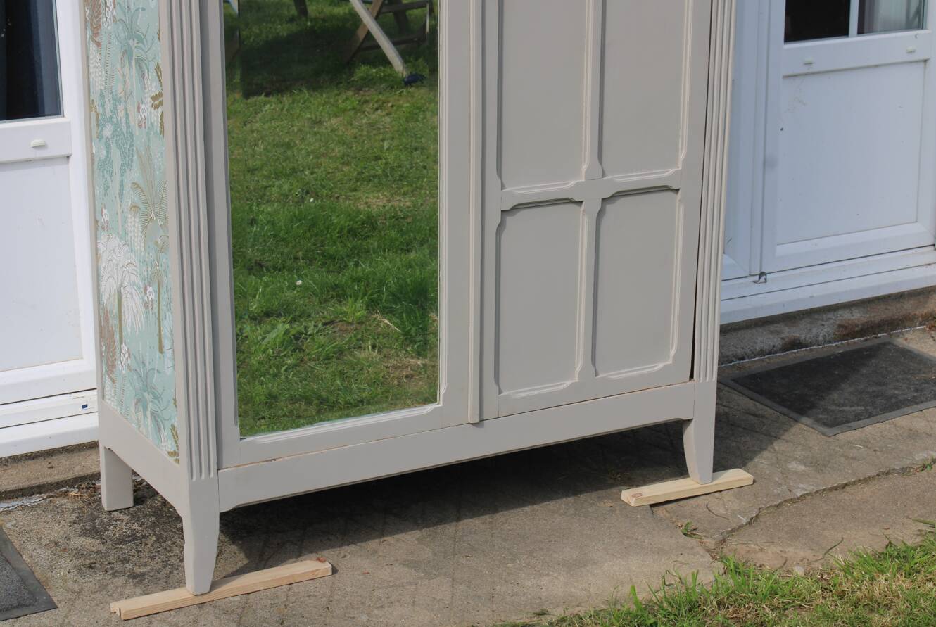 Vintage Parisian upholstered wardrobe