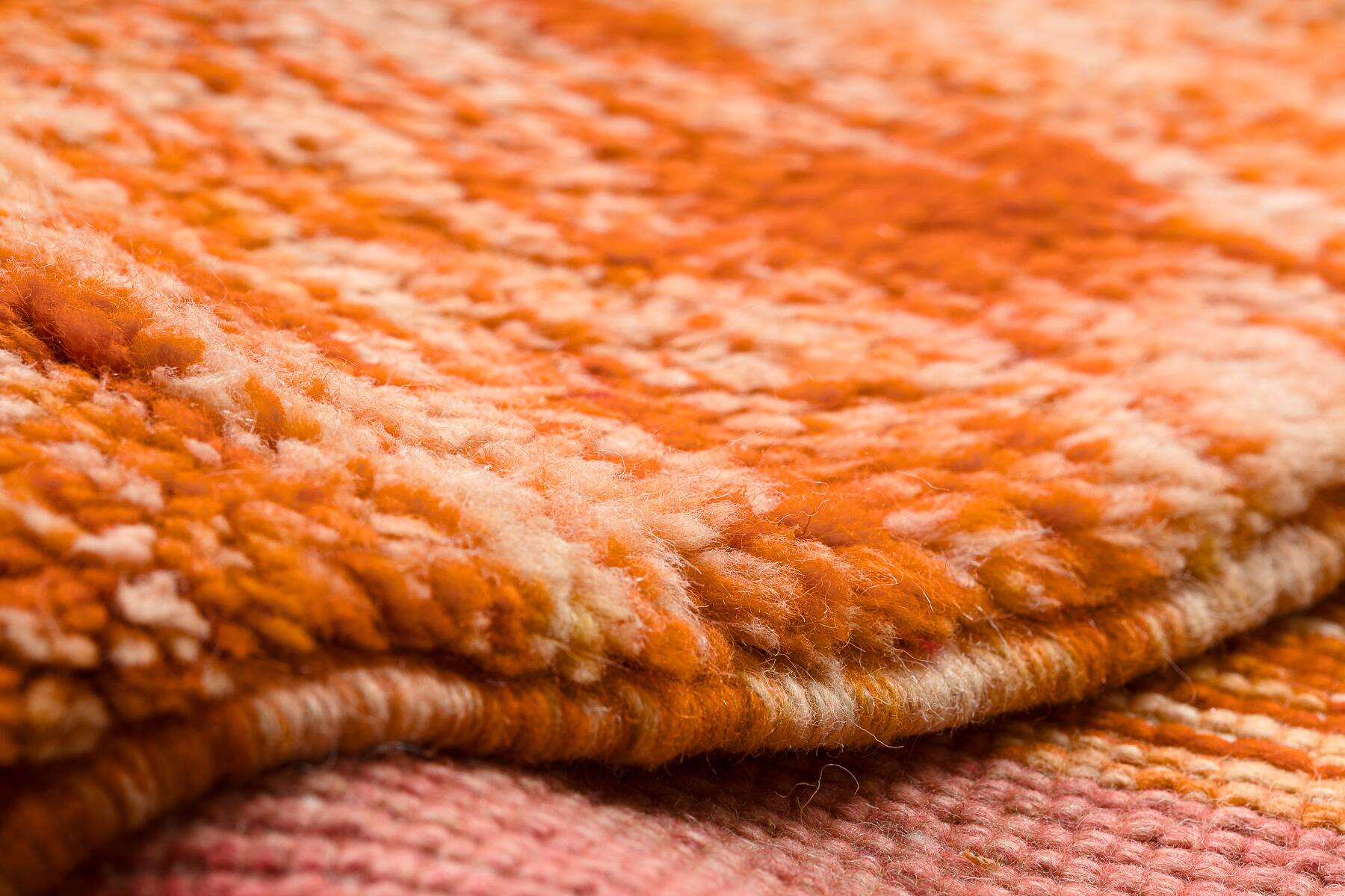 Berber mr4015 beni mrirt handwoven rug from morocco, geometric - red / orange