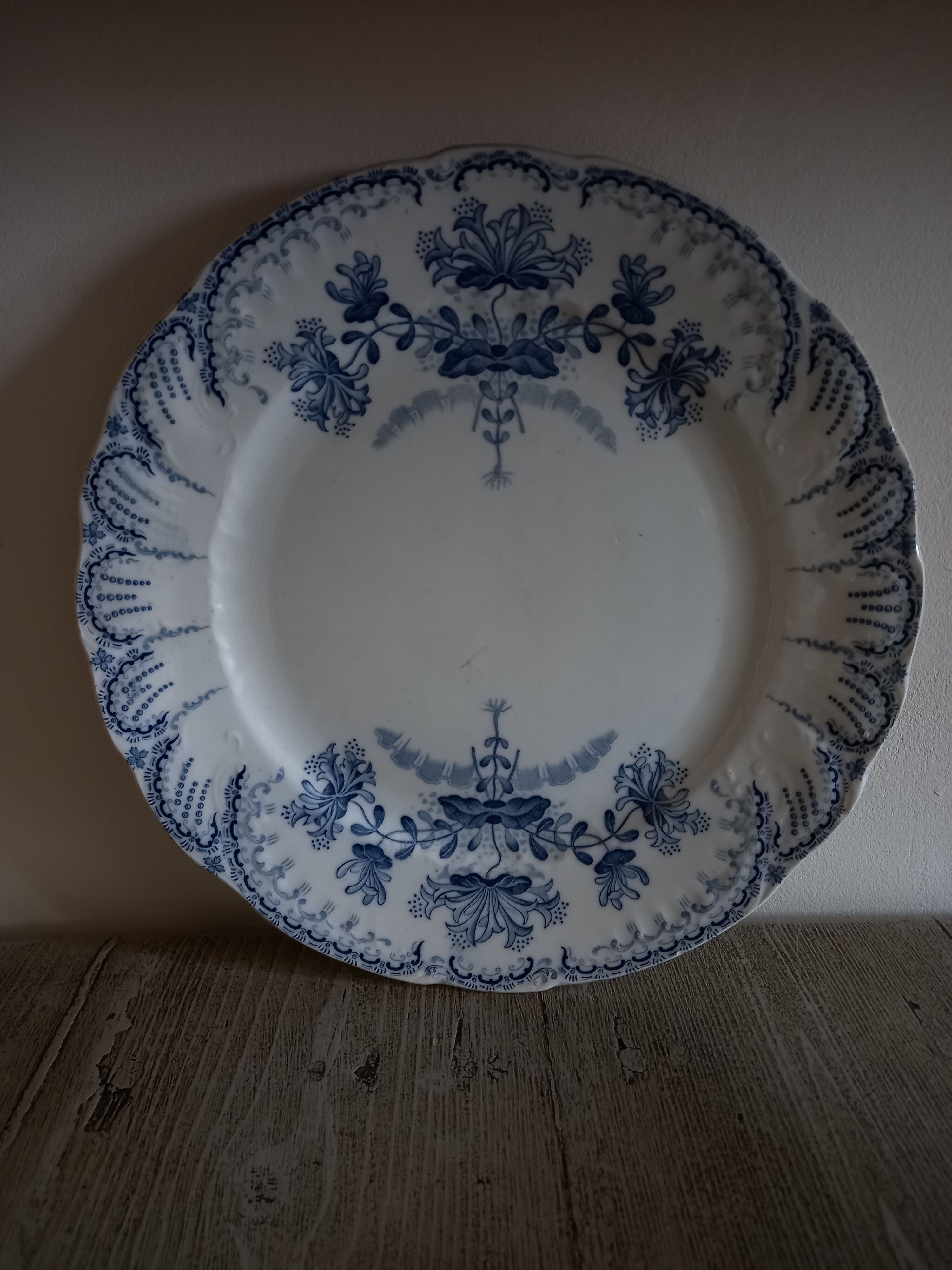 Pair of flat plates Terre de Fer "Régence" Saint-Amand & Hamage