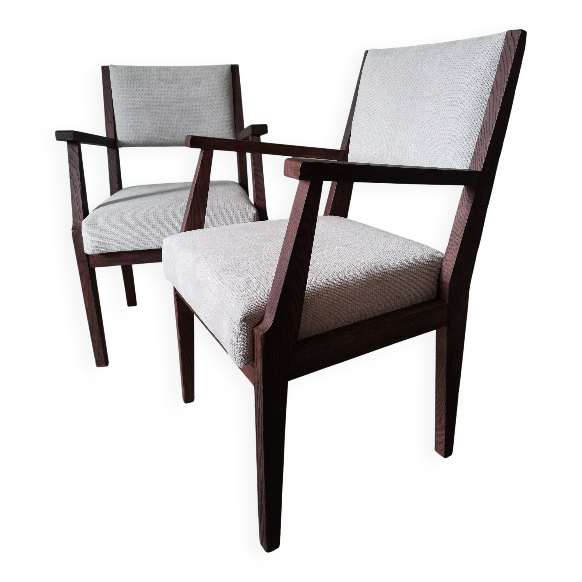 Fauteuils art deco velours gris