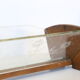 Trinket bowl wooden and glass with chiseled ornaments