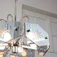 Vintage Italian Chrome and Glass Chandelier, 70s