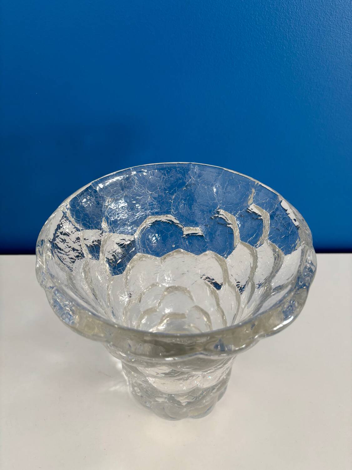 P Davesn honeycomb crystal vase, France
