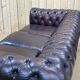 Chesterfield 3-seater sofa in red leather from the 70s