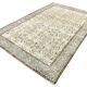 7x10 Turkish Cream Brown Bordered Vintage Rug, 207x316Cm