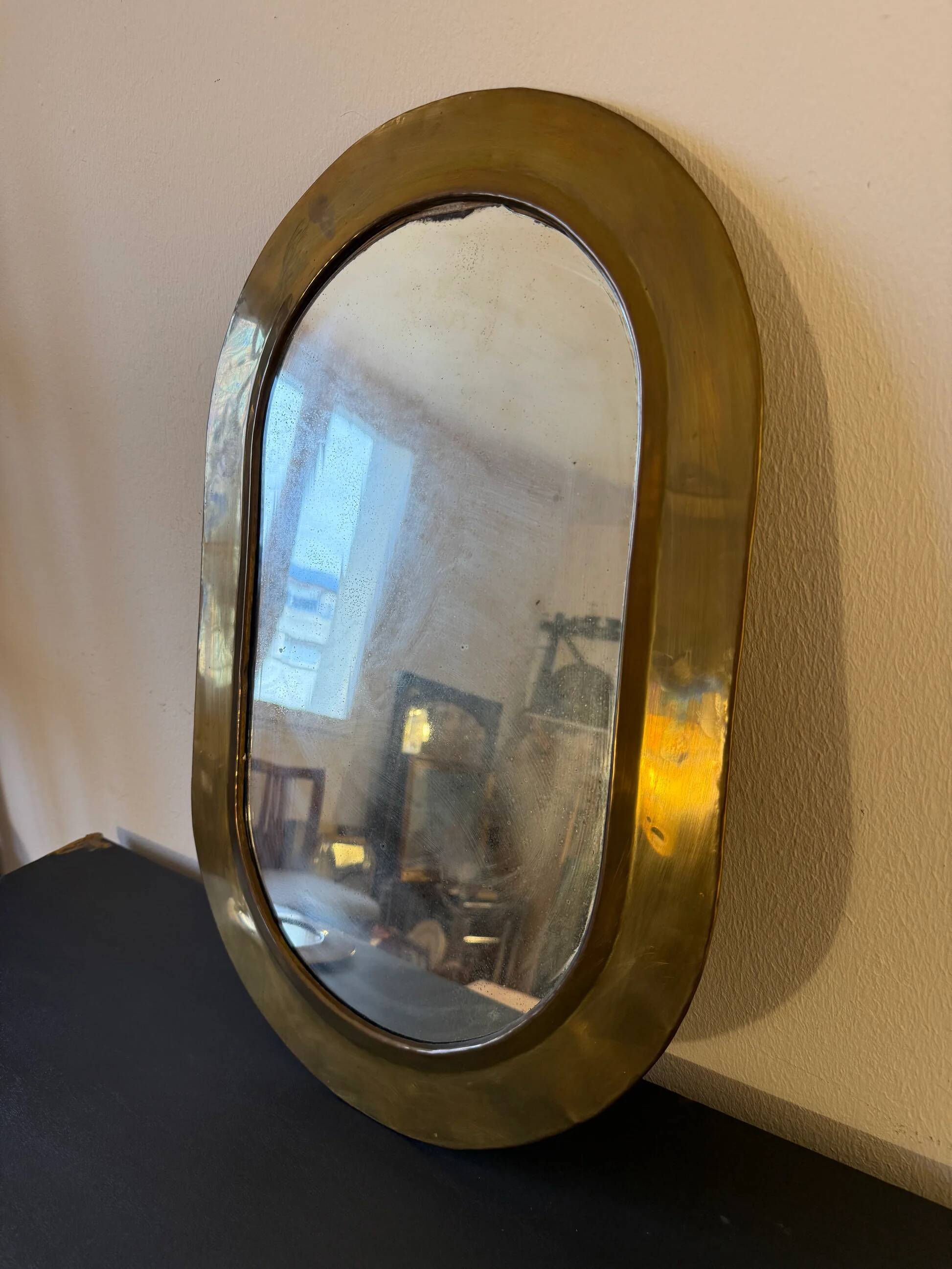 Antique gilded brass mirror (Egyptian craftsmanship)