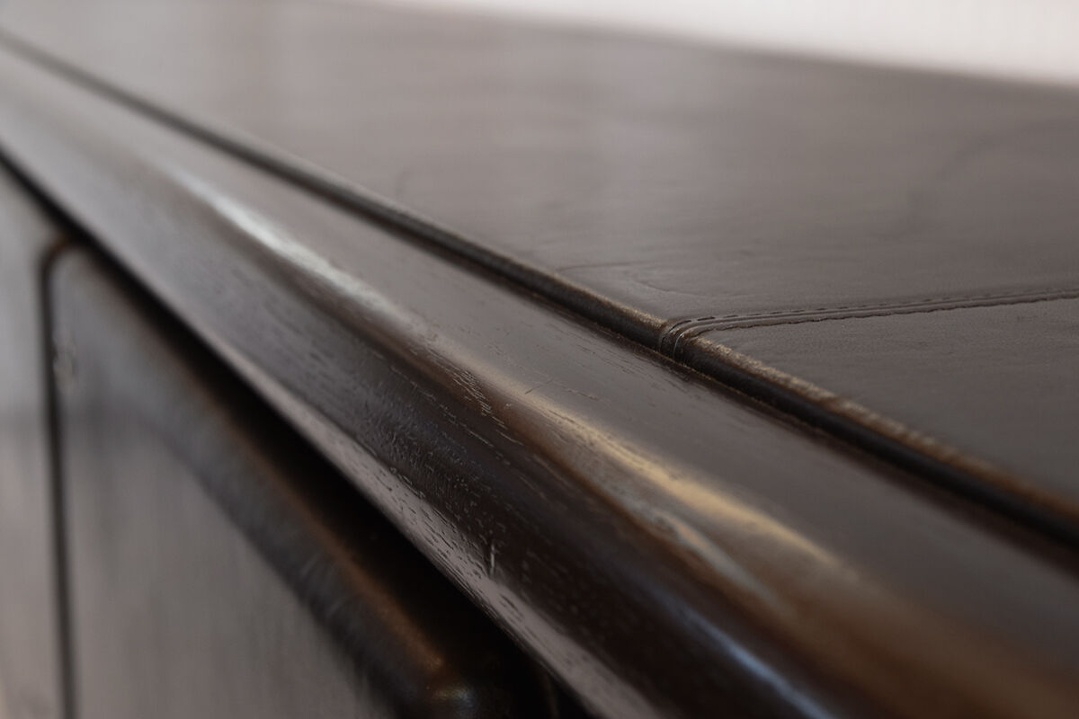 Black leather sideboard by Warren Platner for Knoll international, 1970s