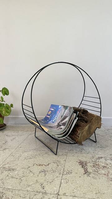 Magazine rack vintage log holder