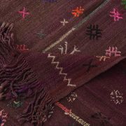 Burgundy Art Deco Vintage Kilim Rug, 118x124Cm