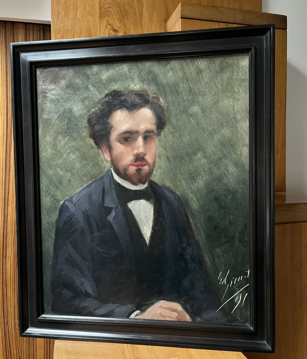 French School of the 19th Century, Portrait of a Young Man, 1891 Oil on Canvas