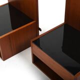 Paire de tables de chevet suspendues en teck par Hans Wegner pour Getama