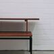 vintage teak TV cabinet metal frame