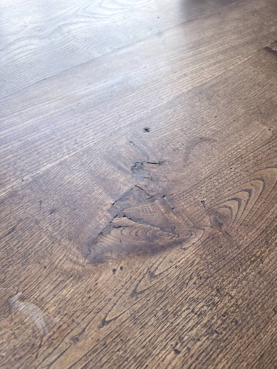 Solid oak table 1900 drapery style XL 280cm with extensions