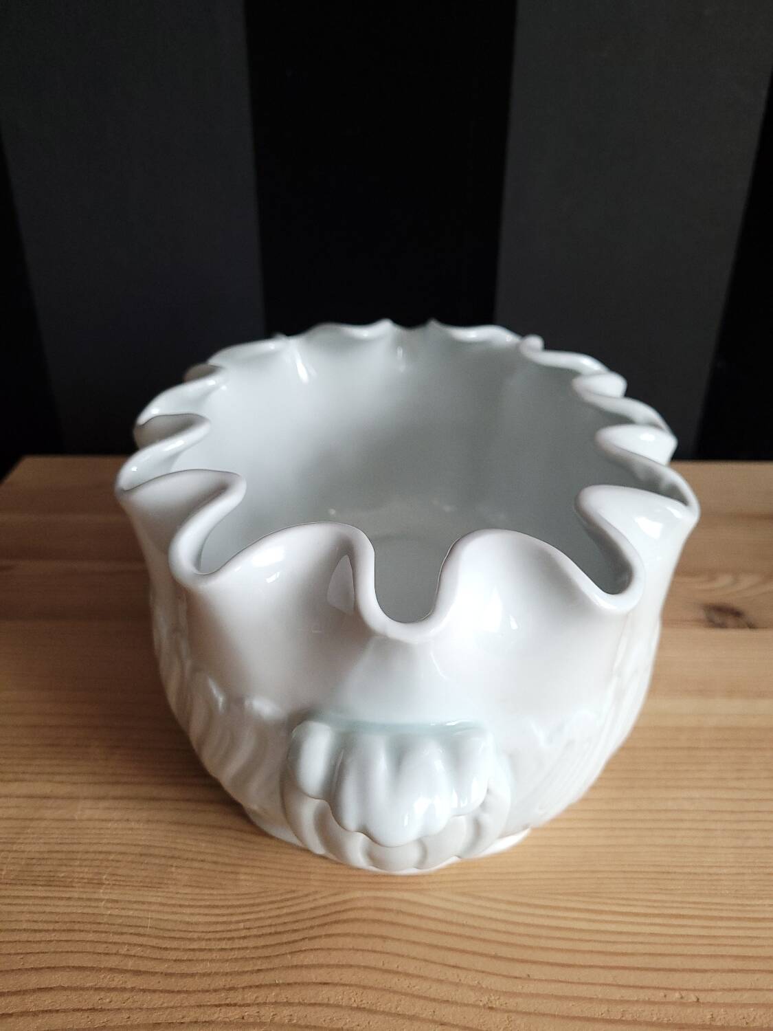 Antique white porcelain cooler from Limoges