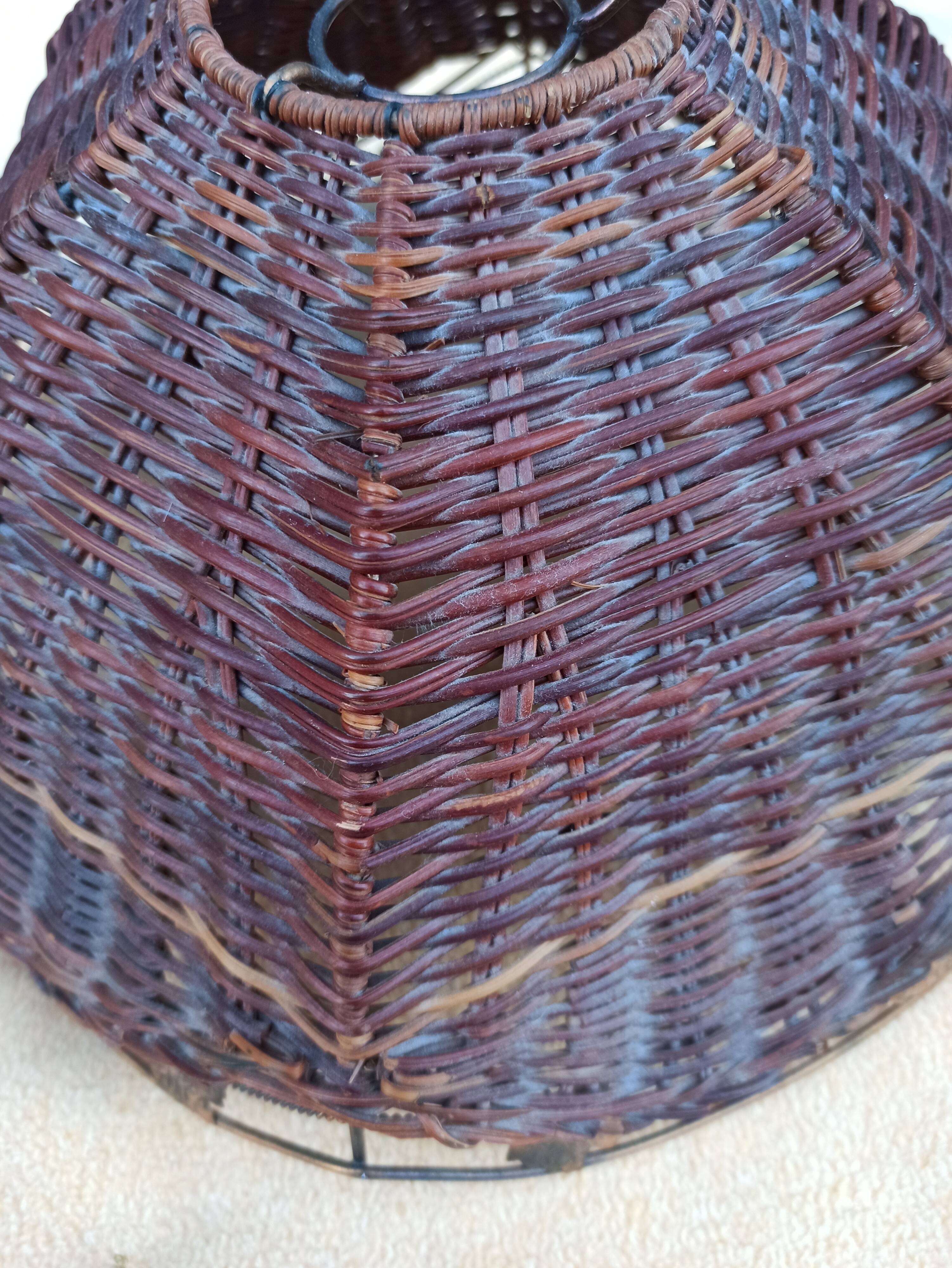 Lampshade suspension rattan wicker iron
