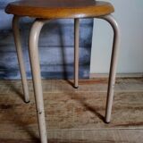 Tabouret d'atelier pieds en tubes métal industriels