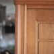 Vintage wooden wardrobe with sliding doors