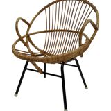Rattan chair by Dirk van Sliedregt Rohe Noordwolde 1960 in the Netherlands