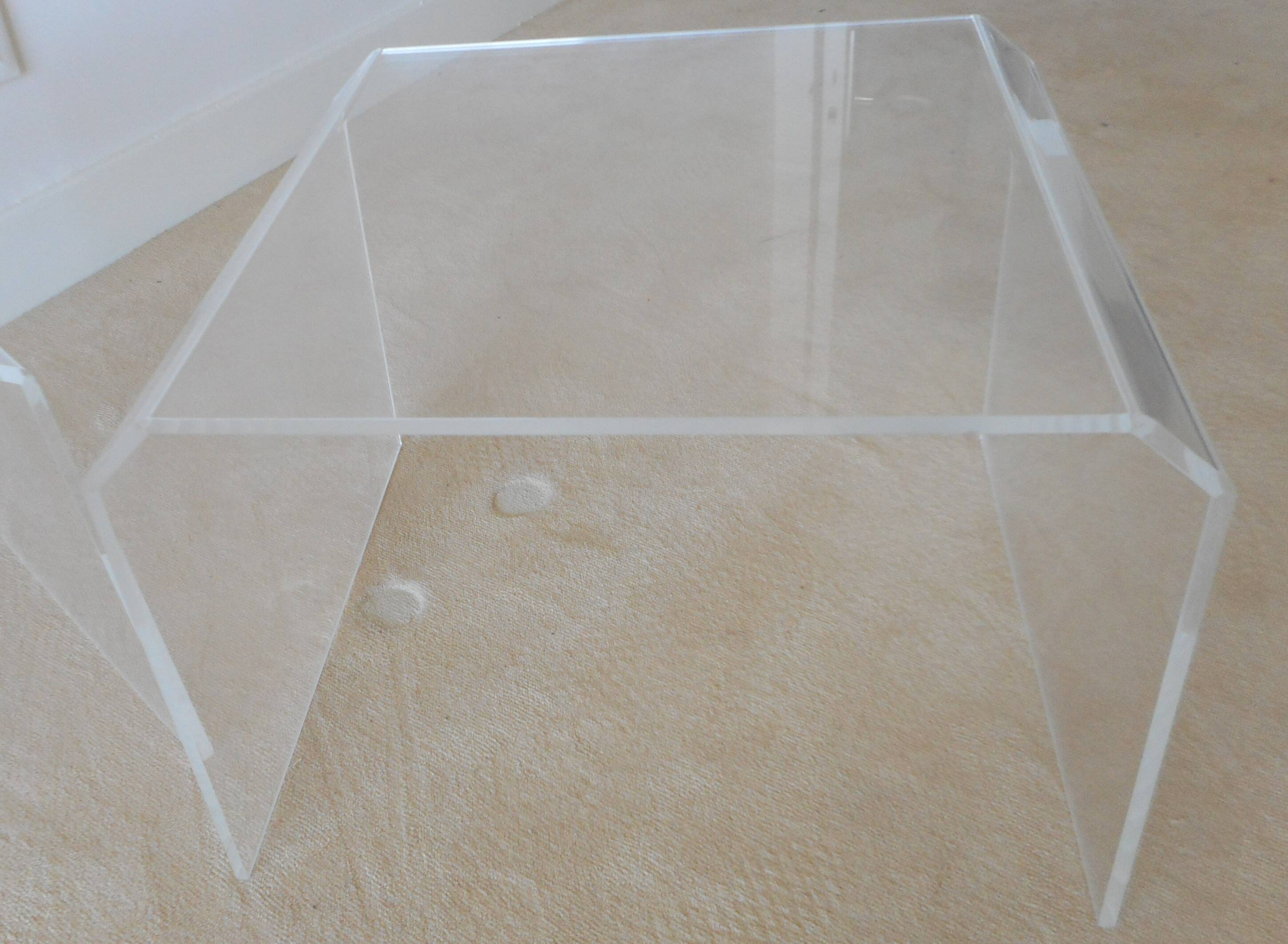 set of 2 vintage plexiglass side or bedside tables 1970