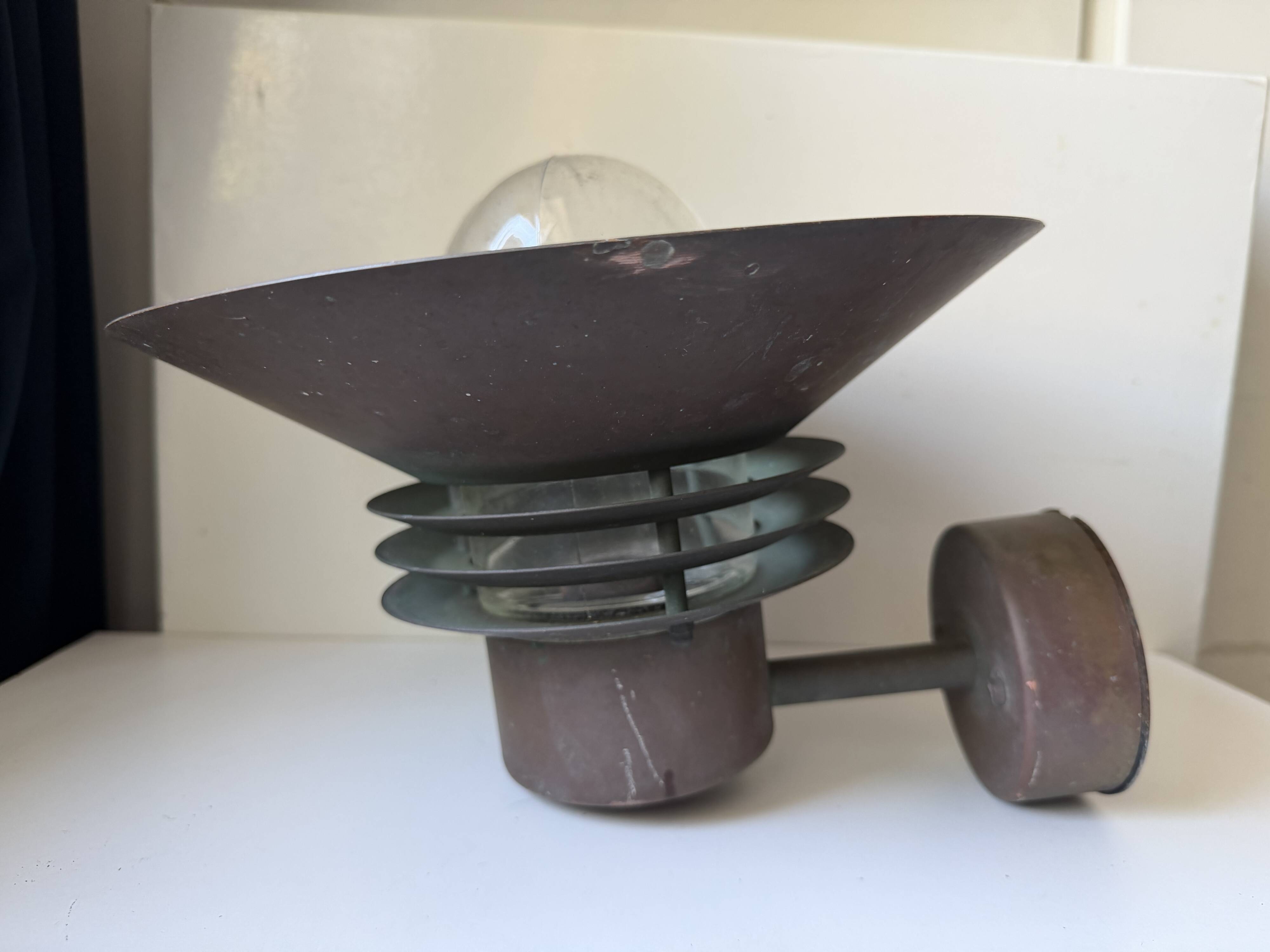 Pair of Danish Vintage Copper Wall Lamps