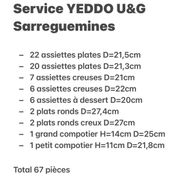 Service yeddo sarreguemines début xxème 67 pièces.