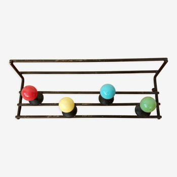 50s coat rack with multicolored balls