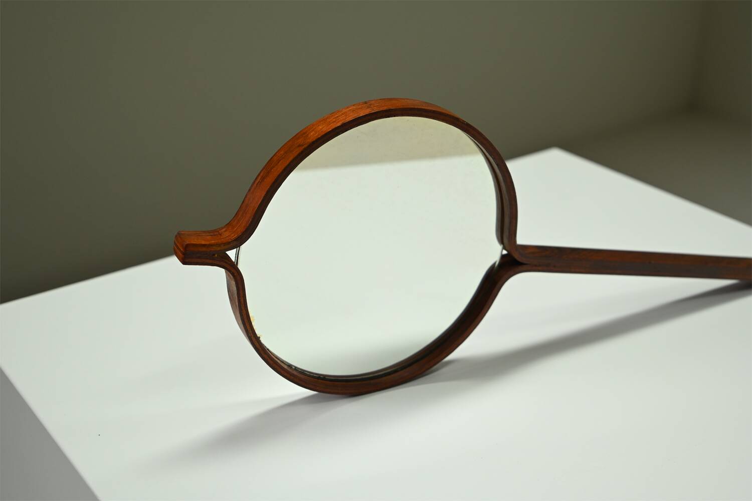 Rosewood hand mirror by Hans-Agne Jakobsson made in Markaryd, 1950s Sweden.