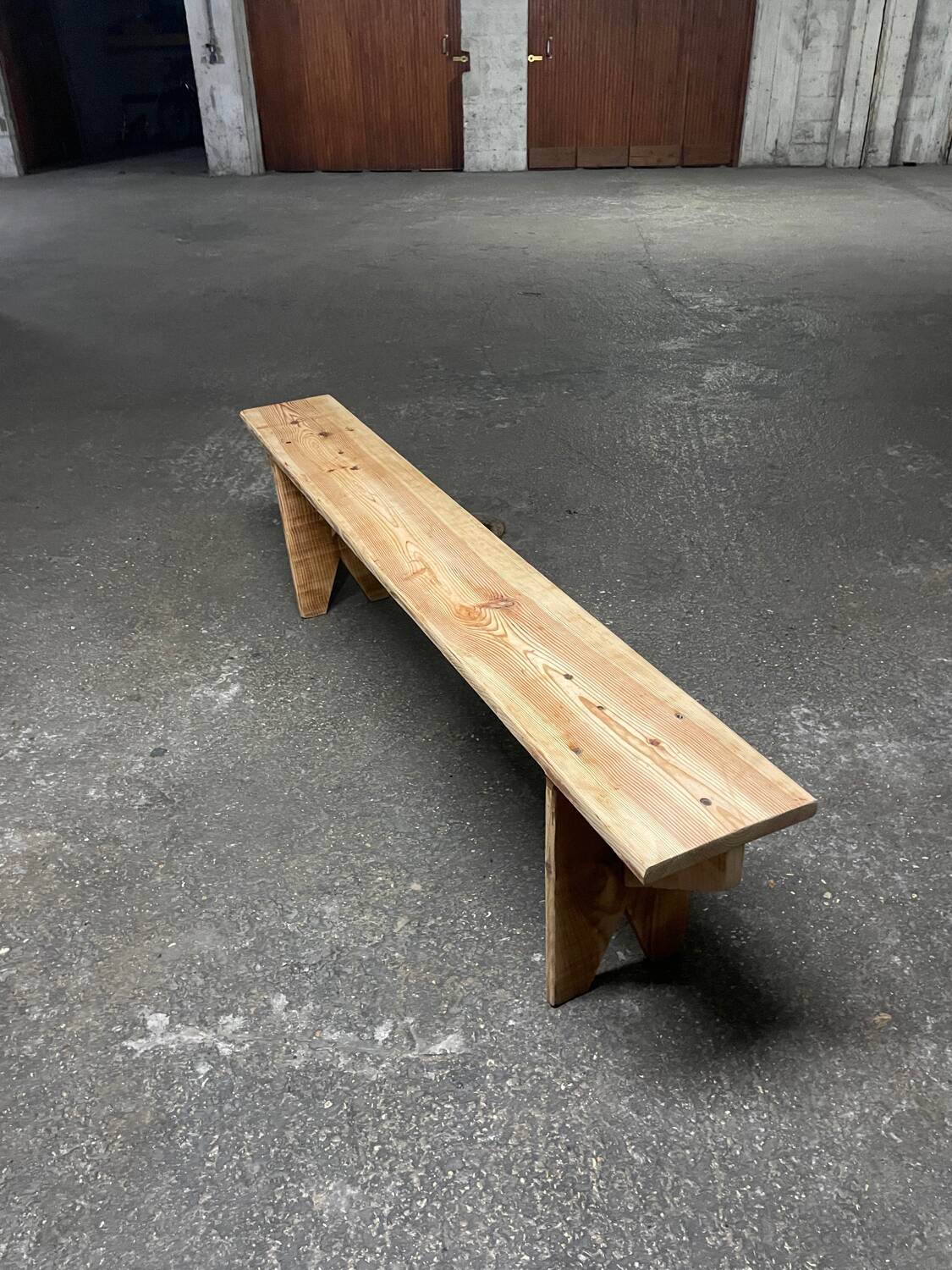 Solid wood bench